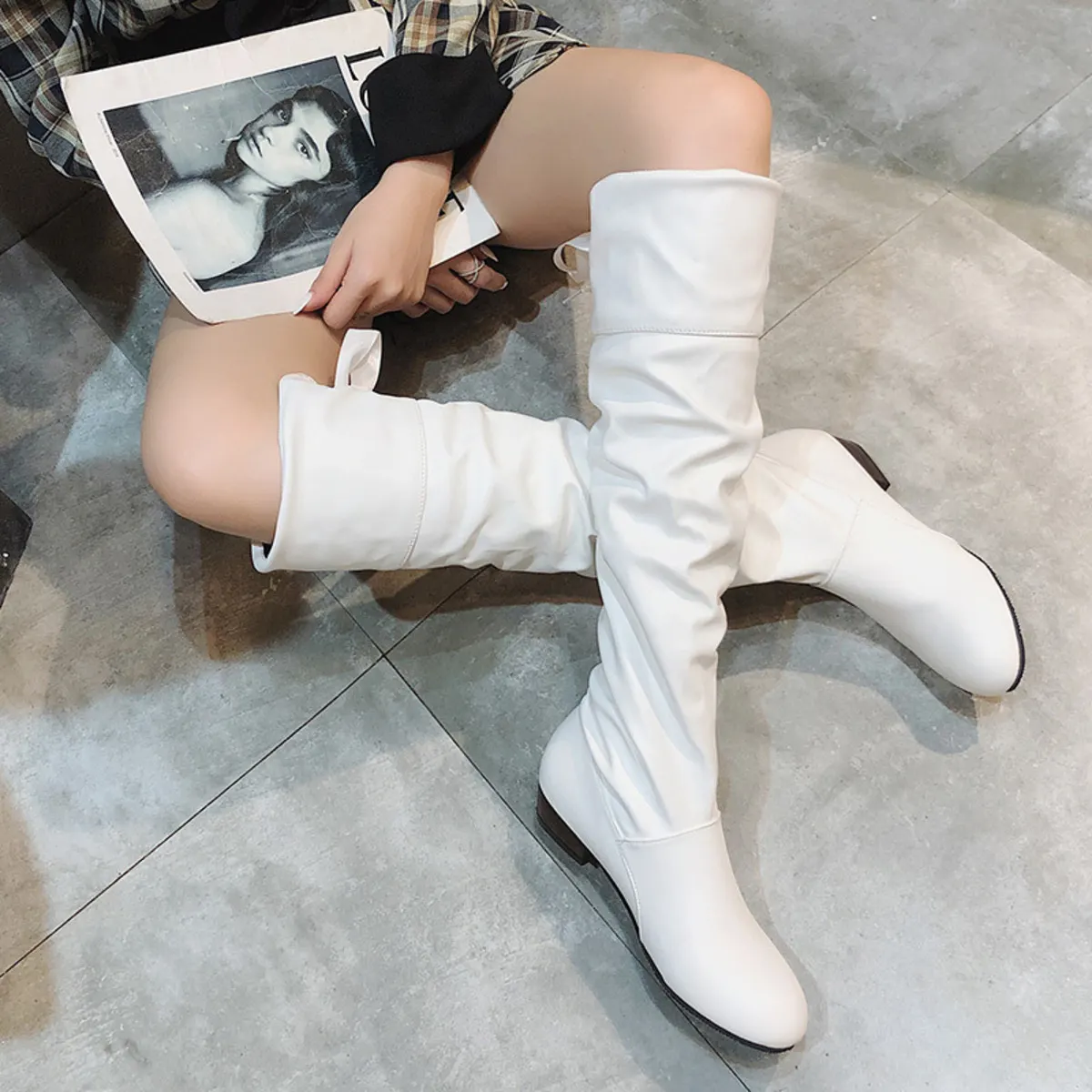 Round Toe Low Heel Boots