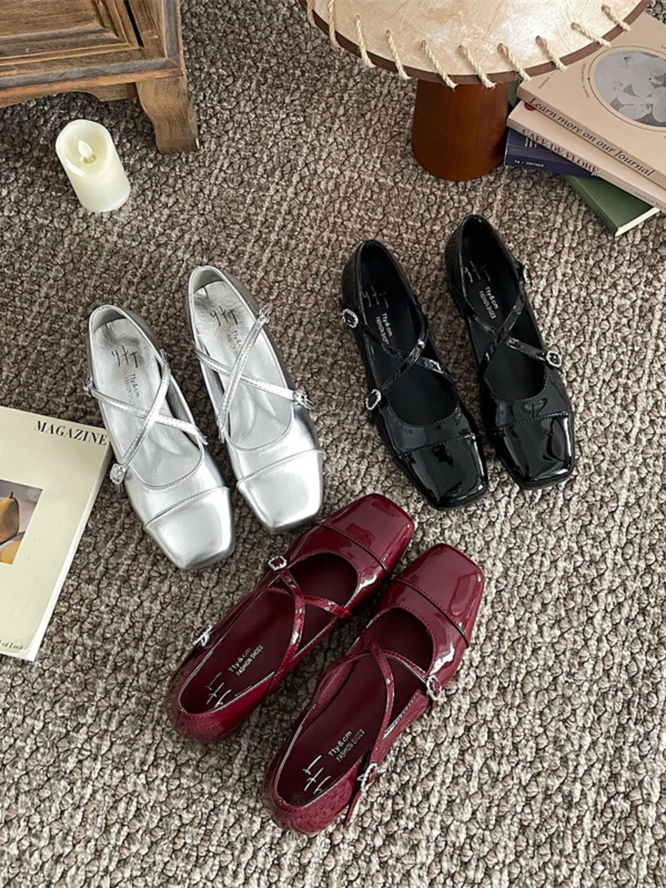 Crisscross Buckle Square Toe Mary Jane Loafers