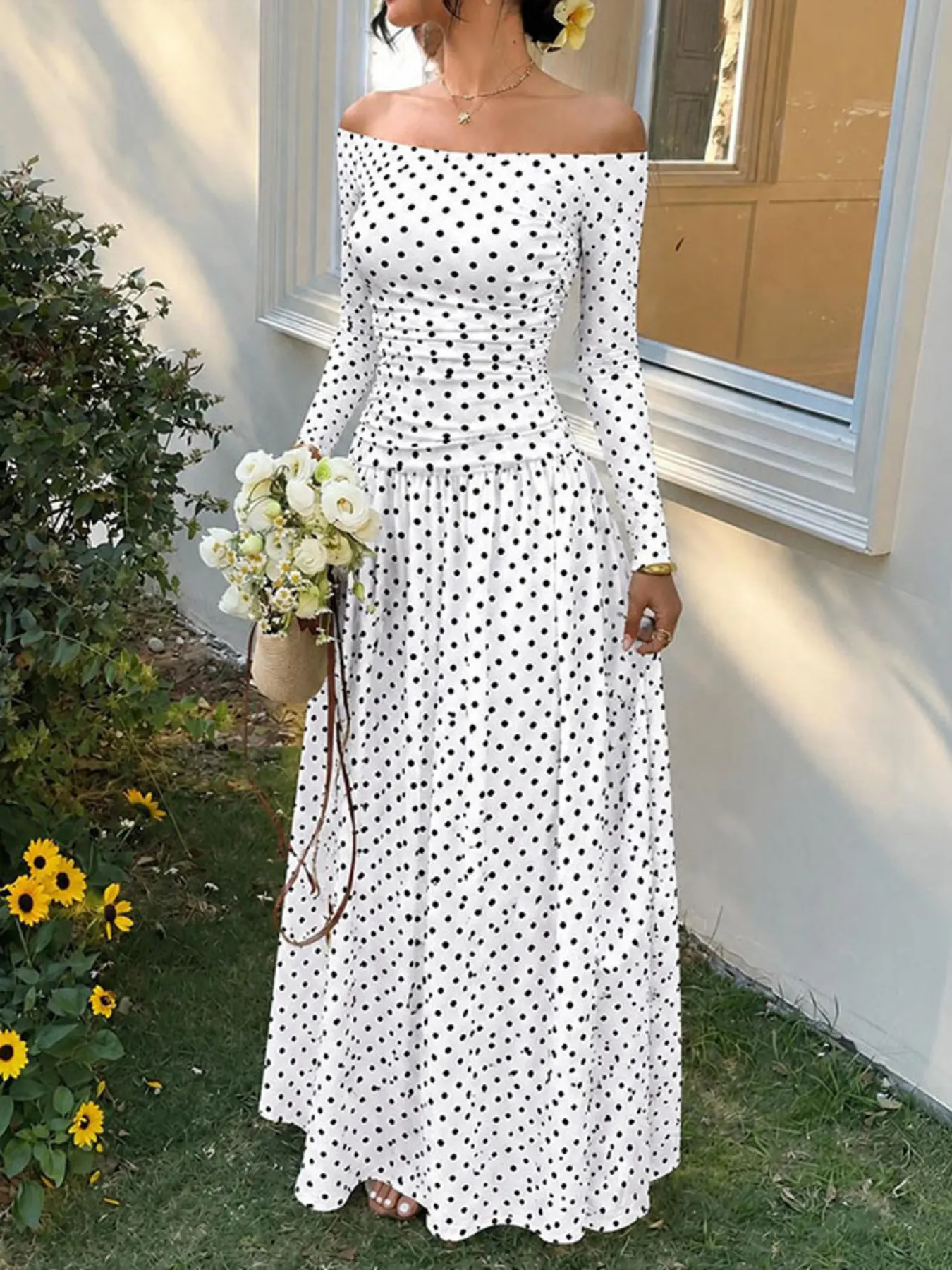 Off-the-Shoulder Maxi Dress