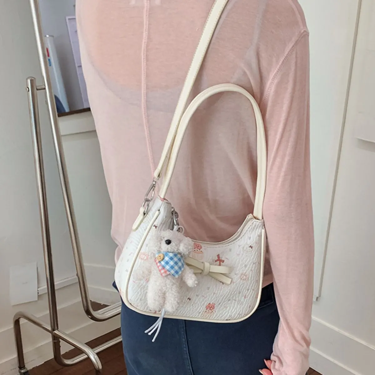 Printed PU Leather Shoulder Bag